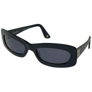 Chanel CC Logo Sunglasses Eyewear Quilted Plastic Black